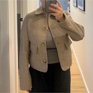 H&M Women's Beige Cropped Jacket